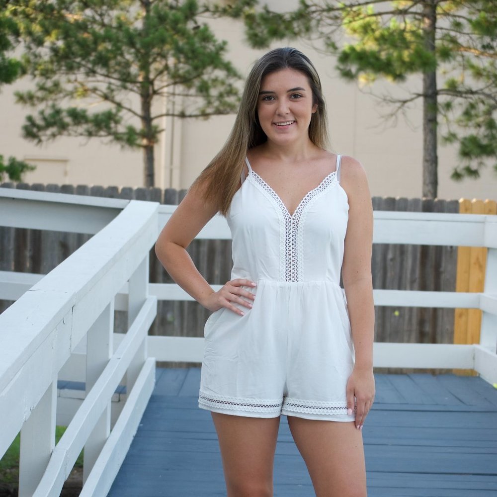 White Sleeveless Romper